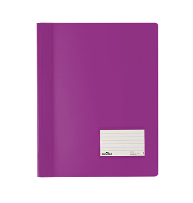 Schnellhefter DURALUX TRANSLUZENT 268012, A4+, lila, Kunststoff, 80g, Vorderdeckel transparent