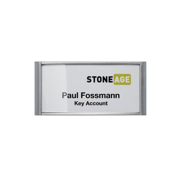 4005546807836 - - Namensschild classic 74 x 34 mm (b x h) Magnet silber metallic transparent 10 St Pack