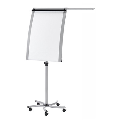 Flipchart EuroLine Mobil, F2016, 70x103cm (BxH), silber, mit Rollen, mit 1 Seitenarm