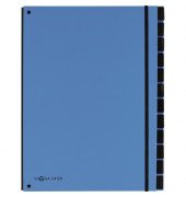 Pultordner Trend 24129-13, 12-teilig blanko, blau, A4, 12 F&auml;cher