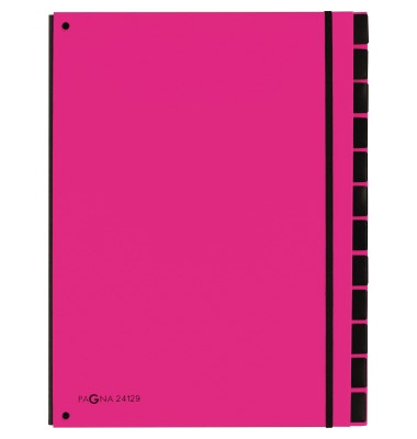 Pultordner Trend 24129-34, 12-teilig blanko, dunkelrosa, A4, 12 F&auml;cher