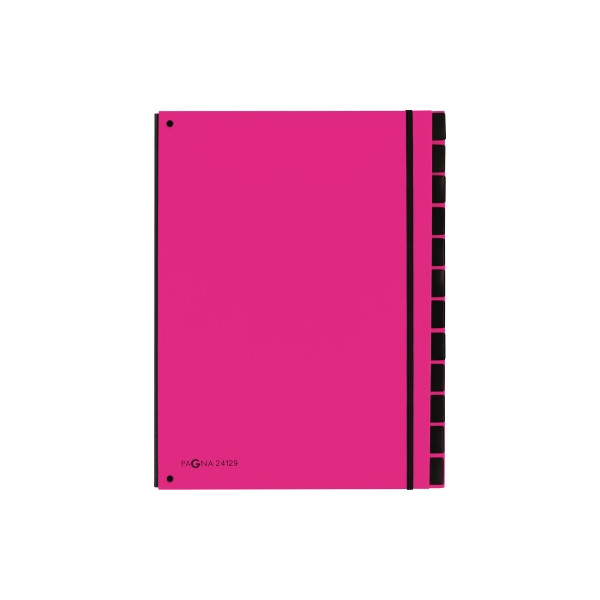 4013951007475 - Pultordner TREND DIN A4 blanko Karton Polypropylenfolie kaschiert dunkelrosa 12 Fächer