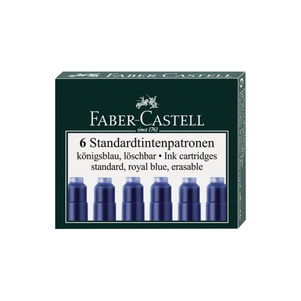4005401855064 - FABER-CASTELL Tintenpatronen für Füller Tintenpatronen blau 6er königsblau