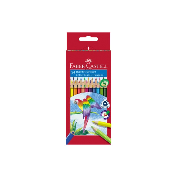 6 Stück Faber-Castell Buntstifte-Set Ergonomics, 116544, farbig sortiert, dreikant, ergonomisch, Packung 4005401165446 Faber-Castell 24 Stück