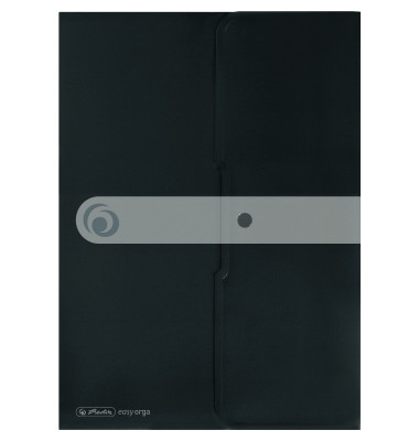 Dokumententasche easy orga to go 11206695, A4, opak schwarz, Polypropylen (PP), Druckknopfverschluss