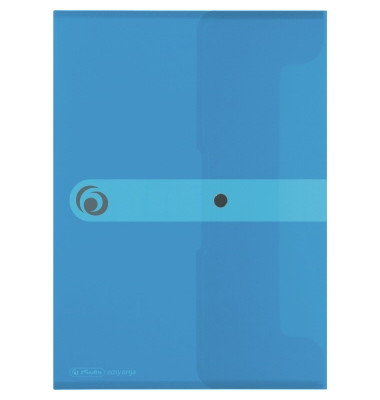 Dokumententasche easy orga to go 11206687, A4, transparent blau, Polypropylen (PP), Druckknopfverschluss