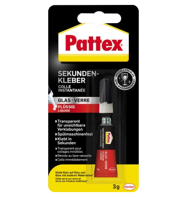 Sekundenkleber 9H PSV1C Glas Fl&uuml;ssig, 3g, permanent