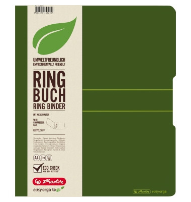 Ringbuch EasyOrgaToGo Green 11282597, A4 2 Ringe 25mm Ring-Ø Polypropylen dunkelgrün