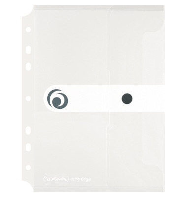 Dokumententasche easy orga to go 11293818, A5, transparent farblos, Polypropylen (PP), Druckknopfverschluss