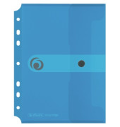 Dokumententasche EasyOrga ToGo A5 blau/transparent bis 200 Blatt mit Abheftvorrichtung