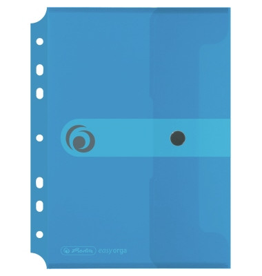 Dokumententasche easy orga to go 11293826, A5, transparent blau, Polypropylen (PP), Druckknopfverschluss
