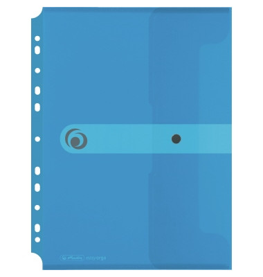 Dokumententasche EasyOrga ToGo A4 blau/transparent bis 200 Blatt mit Abheftvorrichtung