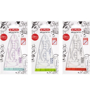Kunststoff-Schablone Parabel my.pen 11368214 glasklar/farbig sortiert Kunststoff-Schablone Parabel my.pen 11368214 glasklar/farbig sortiert