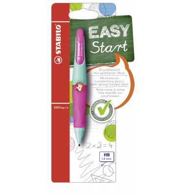 Druckbleistift-Set EASYergo 1.4 R, B-46899-5, Härte HB, 1,4mm, türkis/neonpink