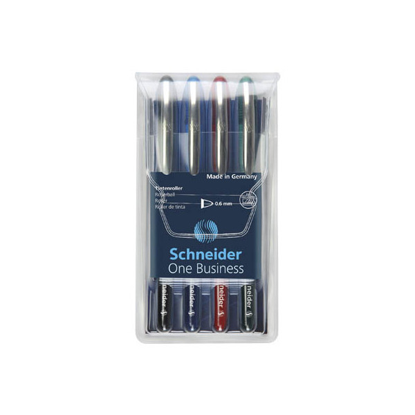 4004675099334 - - Tintenroller One Business 06mm farbig sortiert Rundspitze dokumentenecht 4 St Pack