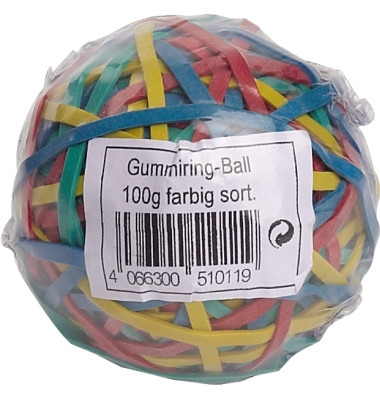 Gummiringe Ball Ø 45mm / 50mm farbig sortiert 100g
