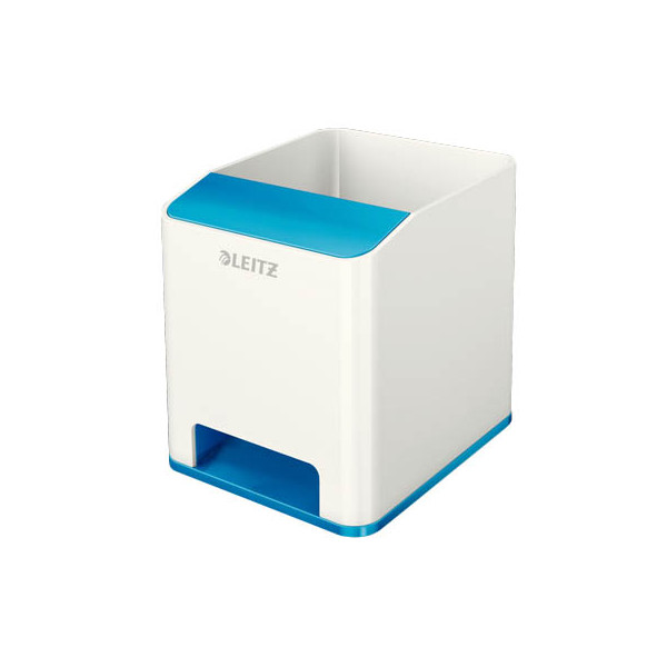 4002432113682 - AKTION LEITZ Stiftehalter WOW Duo Colour perlweiß blau Polystyrol 2 Fächer 90 x 101 x 100 cm mit Prämie nach Registrierung