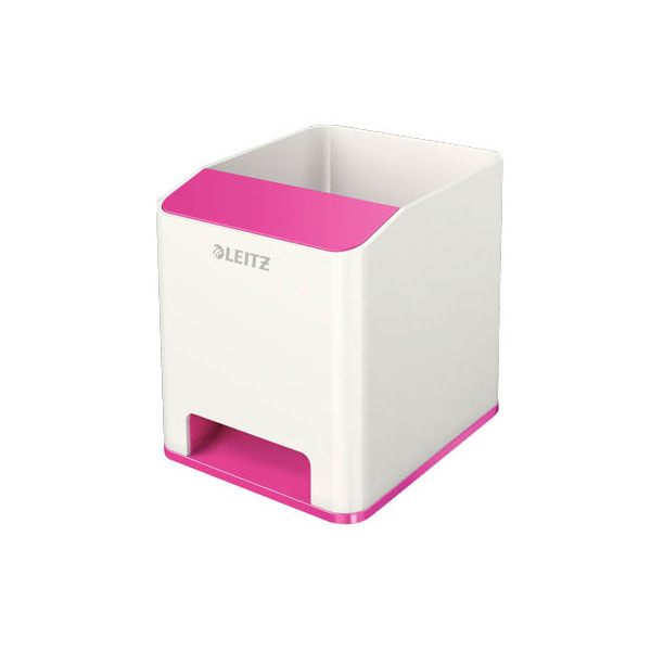 4002432113675 - AKTION LEITZ Stiftehalter WOW Duo Colour perlweiß pink Polystyrol 2 Fächer 90 x 101 x 100 cm mit Prämie nach Registrierung