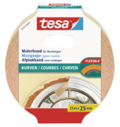 Kreppband 56533-00001 25mm x 25m beige ablösbar für Kurven