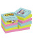 Haftnotizen 62212SMI, Super Sticky Notes Cosmic Collection, 48x48mm, türkis/grün/pink, quadratisch
