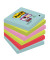 Haftnotizen 6546SMI, Super Sticky Cosmic, 76x76mm, türkis/neongrün/tropicalpink/guavapink, quadratisch