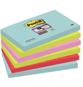 Haftnotizen 6556SMI, Super Sticky Miami, 76x127mm, türkis/neongrün/neonpink/rot, quadratisch