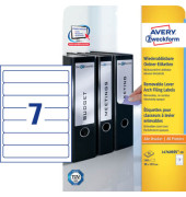 R&uuml;ckenschilder ultragrip L4760REV-20, wei&szlig;, schmal/kurz, 38x192mm, selbstklebend, wiederabl&ouml;sbar 