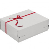 Versandkarton Geschenkbox small CP068.92/02 30011637 weiß, für Geschenke, innen 241x166x94mm, Wellpappe