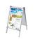 Kundenstopper Outdoor PRO BS1309, A1, 64 x 110 x 76 cm, Klemmprofiltechnik, wetterfest, silber