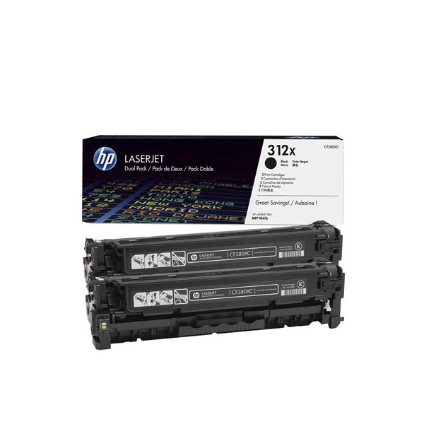 0888793635186 - HP Original 312X Toner Doppelpack schwarz hohe Kapazität 2 x 4400 Seiten (CF380XD)