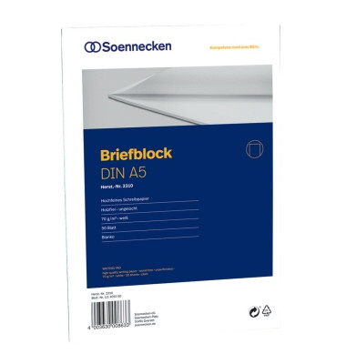 Briefblock 2310 DIN A5 70g blanko 50Blatt weiß