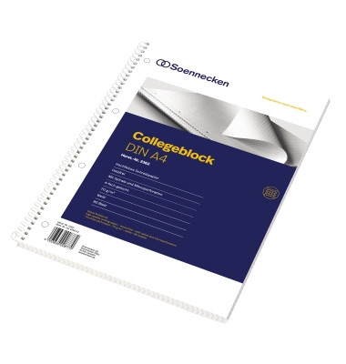 Collegeblock 2362, Lineatur 22 / kariert mit Rand innen, A4, 70g, blau, 80 Blatt
