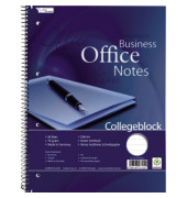 Collegeblock 111106701 Office, Lineatur 21 / liniert mit Rand innen, A4, 70g, blau, 80 Blatt