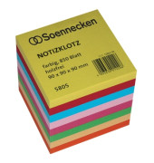 Zettelklotz 5805, 90x90mm, geleimt, farbig sortiert, Papier, 850 Blatt