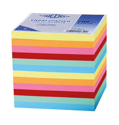 Zettelklotz 27026510, N 270, 90x90mm, lose, farbig sortiert, Papier, 700 Blatt