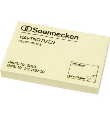 Haftnotizen 5813, 51x76mm, gelb, rechteckig