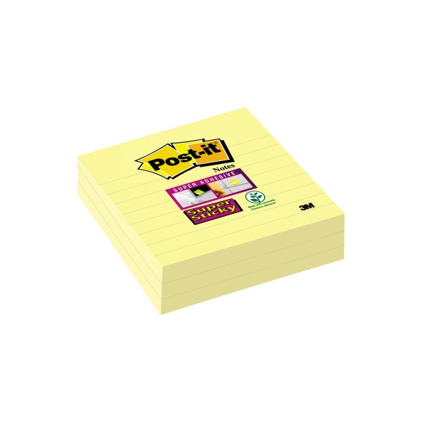 0051141998817 - Haftnotizen 675-3SCY Super Sticky Notes 101x101mm gelb liniert quadratisch 0051141998817 3 Stück