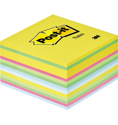 Haftnotizen 2030U, 76x76mm, farbig sortiert (gelb/gr&uuml;n/pink/blau), quadratisch