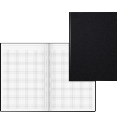Notizbuch 86-55226, schwarz, A4, kariert, 80g, 96 Blatt / 192 Seiten