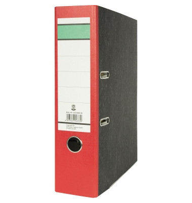 Ordner Gr&uuml;ner Balken 120006930, A4 80mm breit Karton schwarz/rot