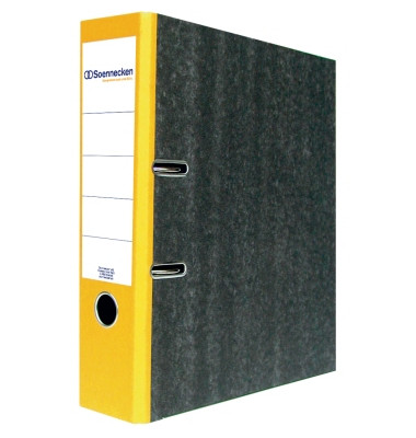 Ordner 3321, A4 80mm breit Karton schwarz/gelb