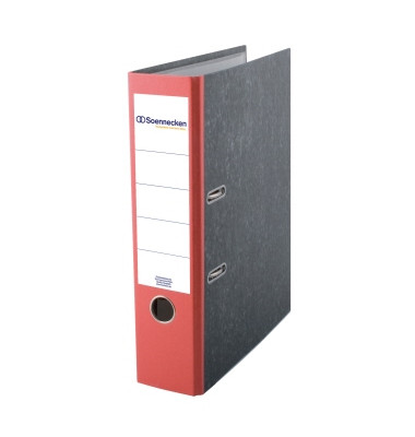 Ordner 3322, A4 80mm breit Karton schwarz/rot