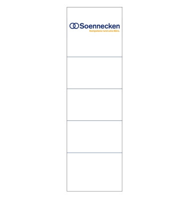 R&uuml;ckenschilder 3349, wei&szlig;, breit/kurz, 57x190mm, einsteckbar