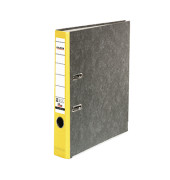 Ordner S50 Recycling 80023625, A4 50mm schmal Karton Wolkenmarmor schwarz/gelb