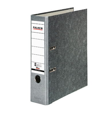 Ordner S80 10311975, A4 80mm breit Karton Wolkenmarmor schwarz/grau