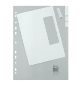Kunststoffregister 1516 blanko A4 0,12mm graue Fenstertaben zum wechseln 10-teilig