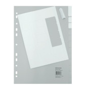 Kunststoffregister 1517, 20-teilig blanko, A4, 120µm, graue Fenstertaben, 20-teilig