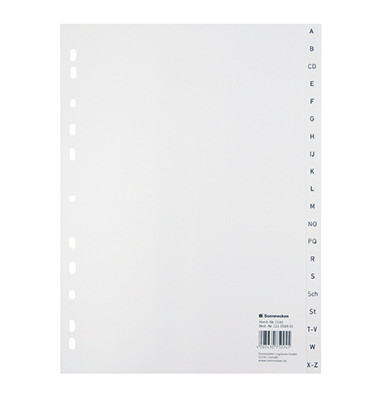 Kunststoffregister 1544, A bis Z, A4, 120µm, weiße Taben, 20-teilig