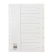 Kunststoffregister 2114, 1 bis 5, A4, 120&micro;m, wei&szlig;e Taben, 5-teilig