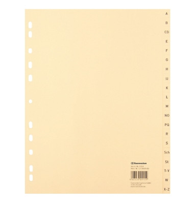 Kartonregister 1924, A bis Z, A4, 100 g/m&sup2;, chamois Taben, 20-teilig
